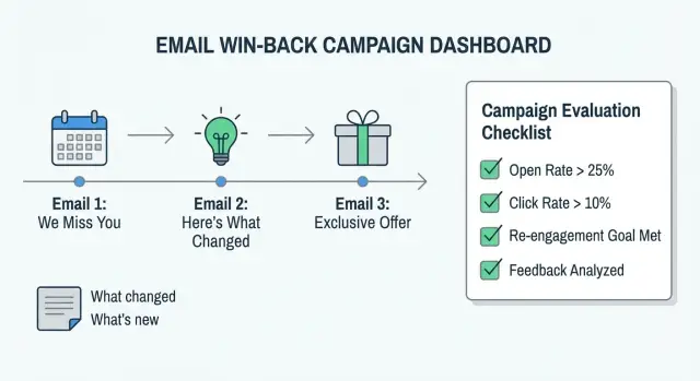 Win-back email for churned customers without discounting