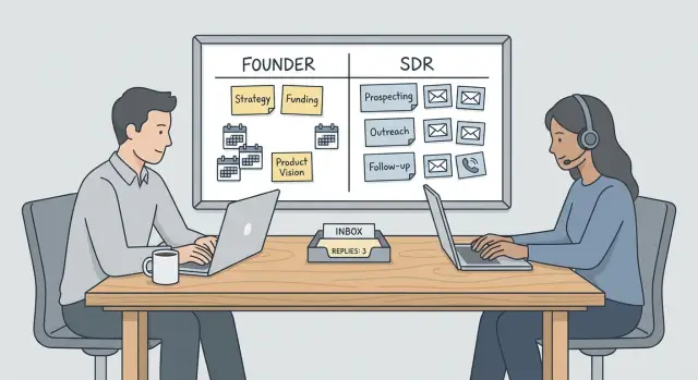 Founder vs SDR outreach in month one: what to delegate