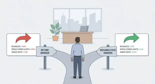 When to retire a sender: bounce, spam, and history criteria