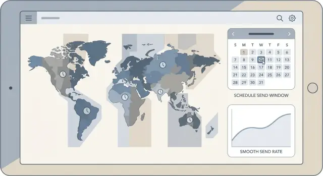 Time zone send windows that protect cold email deliverability