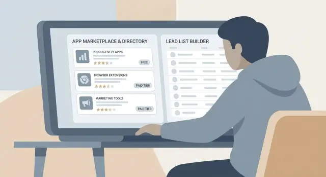 Build a lead list from app marketplaces and extensions