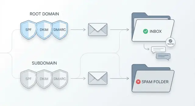 Subdomain vs root domain for outreach: when to use each