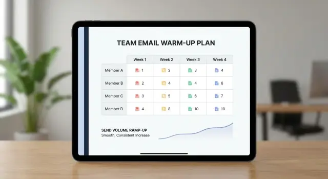 Cold email warm-up schedule for teams (without sender spikes)
