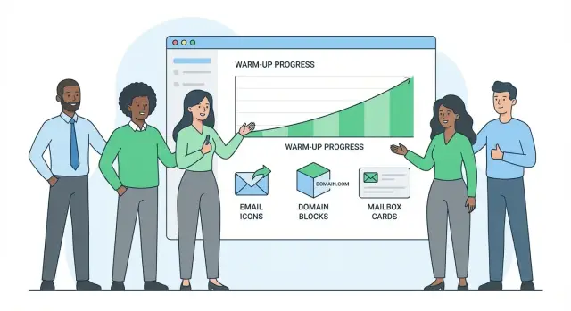 SDR email provisioning plan for safe domain and warm-up ramps