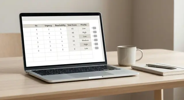 Simple lead scoring model for outbound lists (fit + urgency)