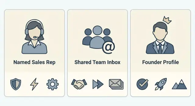From address persona strategy: rep vs team inbox vs founder