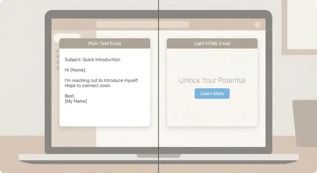 Plain text vs HTML cold emails: choose and format safely